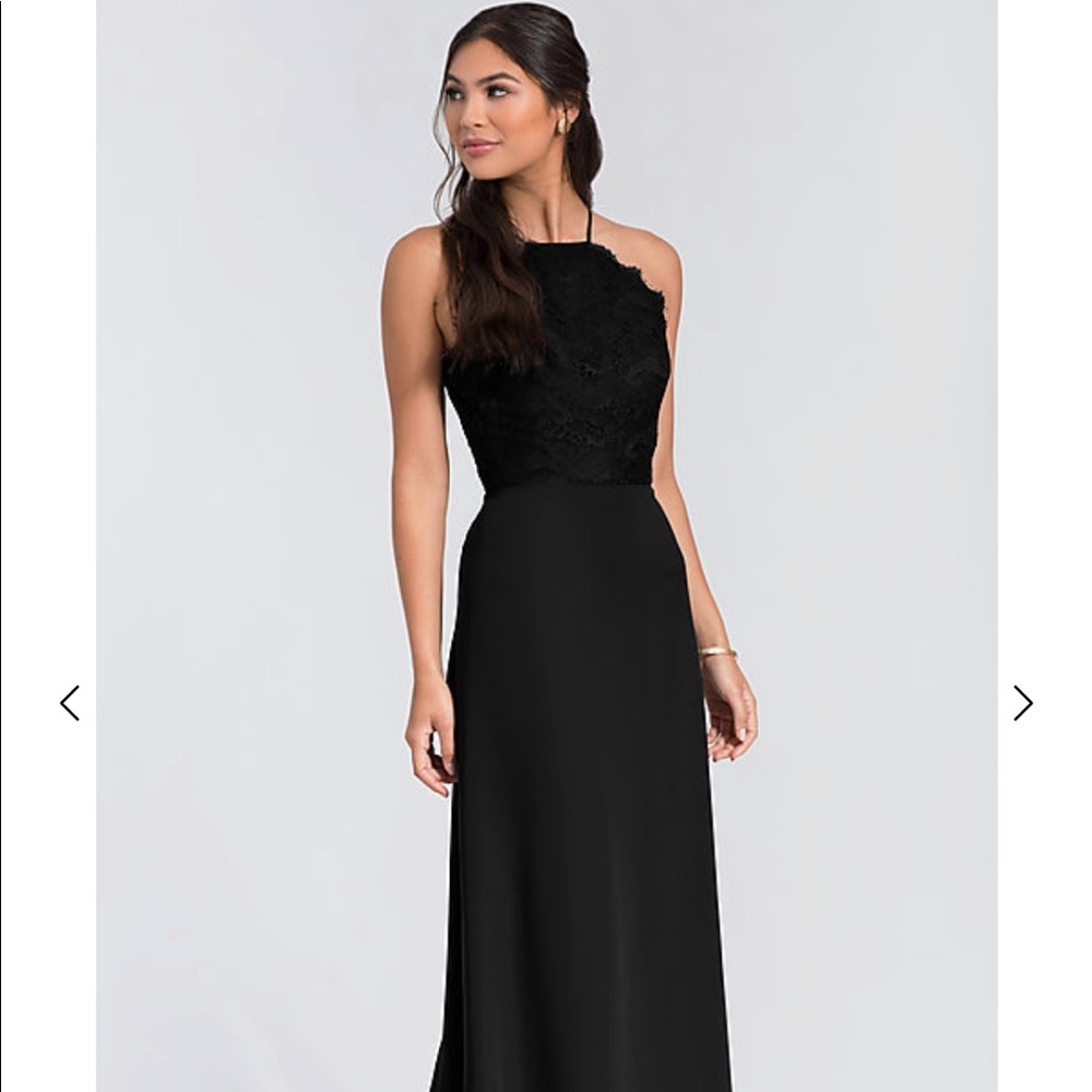 Kleinfeld bridesmaid formal long dress Black lace